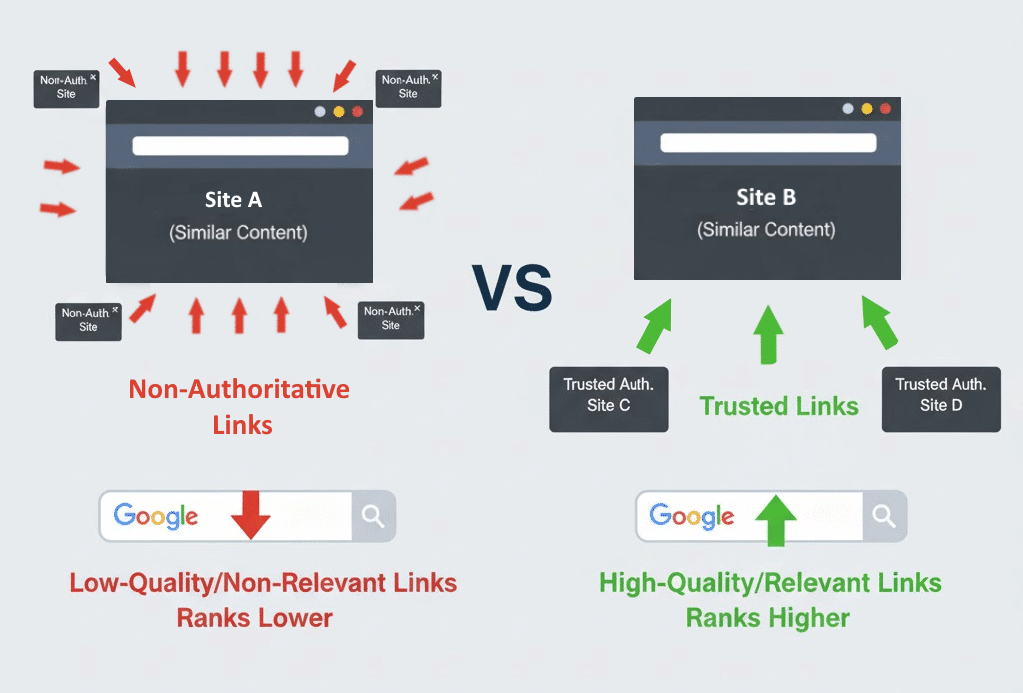 link equity & quality for ranking